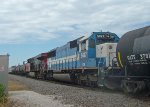 One of CN's recently acquired ex-Oakway SD60s is a midtrain DPU on the southbound